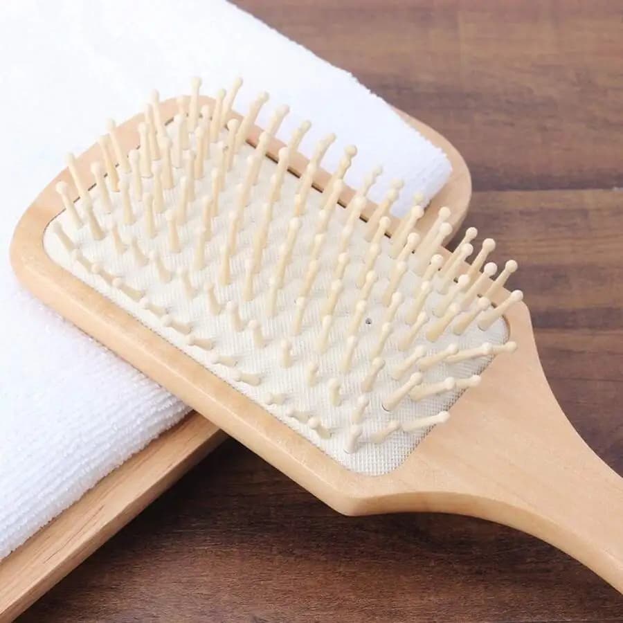 Grande spazzola per capelli in legno con cuscino d'aria per capelli lunghi e ricci, districante, per massaggio del cuoio capelluto, antistatica