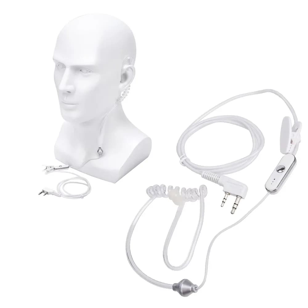Auricolare Doppio con Microfono PTT a 2 Pin per Radio BAOFENG KENWOOD, Compatibile con POFUNG/HYT/QUSHENG/LINTON/TYT