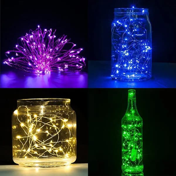 Luci a Corda Fatate con Scatola Batteria 2M 20 LED Filo di Rame Impermeabile per Esterni e Interni Decorazione Luminosa