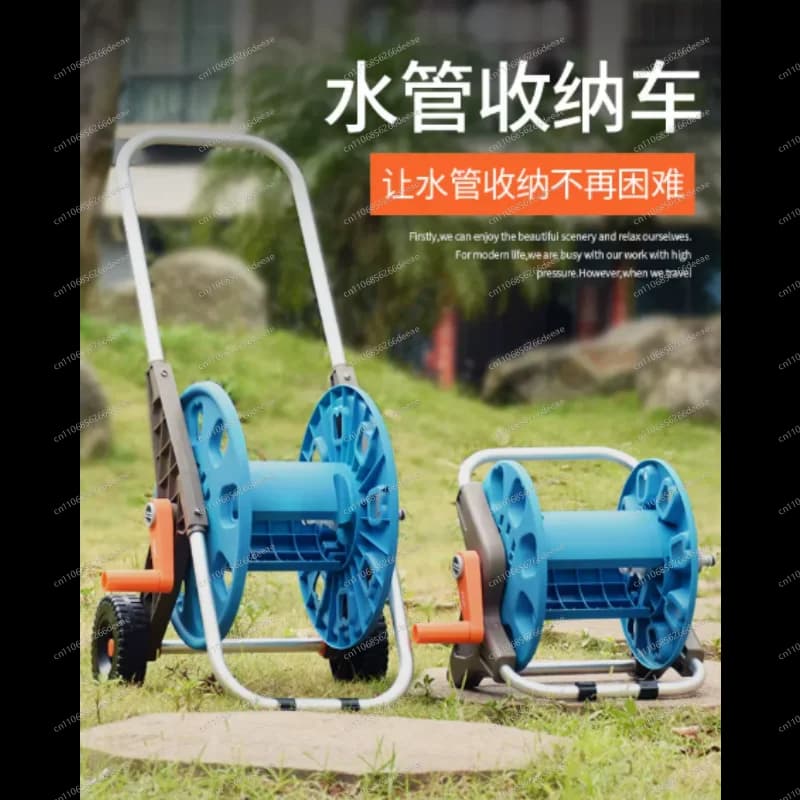 Carrello Portatile per Tubo da Giardino, Carrello Mobile per Tubo dell'Acqua con Ruote