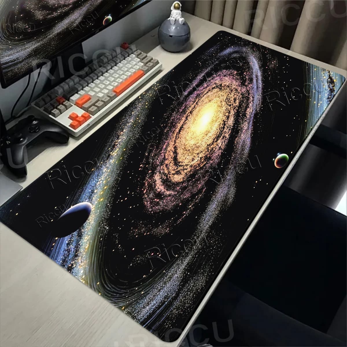 Tappetino per mouse con motivo Galaxy Milky Way XXL, tappetino per tastiera per computer, tappetino per PC da gioco, tappetino per mouse antiscivolo, tappetini da gioco con bordi bloccati