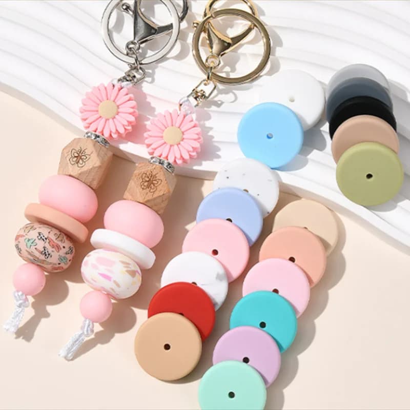 50pcs 25MM Round Silicone Beads BPA Free Food Grade Silicone For Jewelry Making DIY Pacifier Chain Necklace Jewelry Accessories