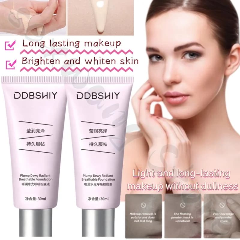 DDBSHIY Water Breathing Liquid Foundation 30ml, natural, light and uniform skin tone, covers imperfections and lasts without opacizing