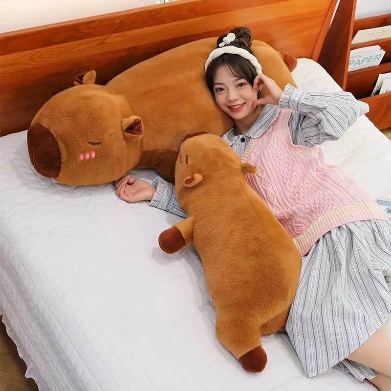 45/65 cm carino farcito capibara peluche gigante sonno che abbraccia il corpo cuscino letto creativo lungo cuscino decorazioni per la casa