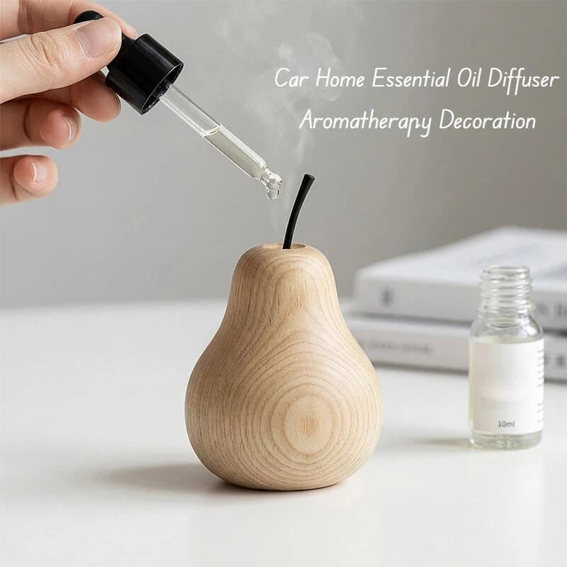Diffusore di oli essenziali per auto e casa, diffusore di oli essenziali in legno naturale, decorazione per aromaterapia per auto, camera da letto, bagno, ufficio