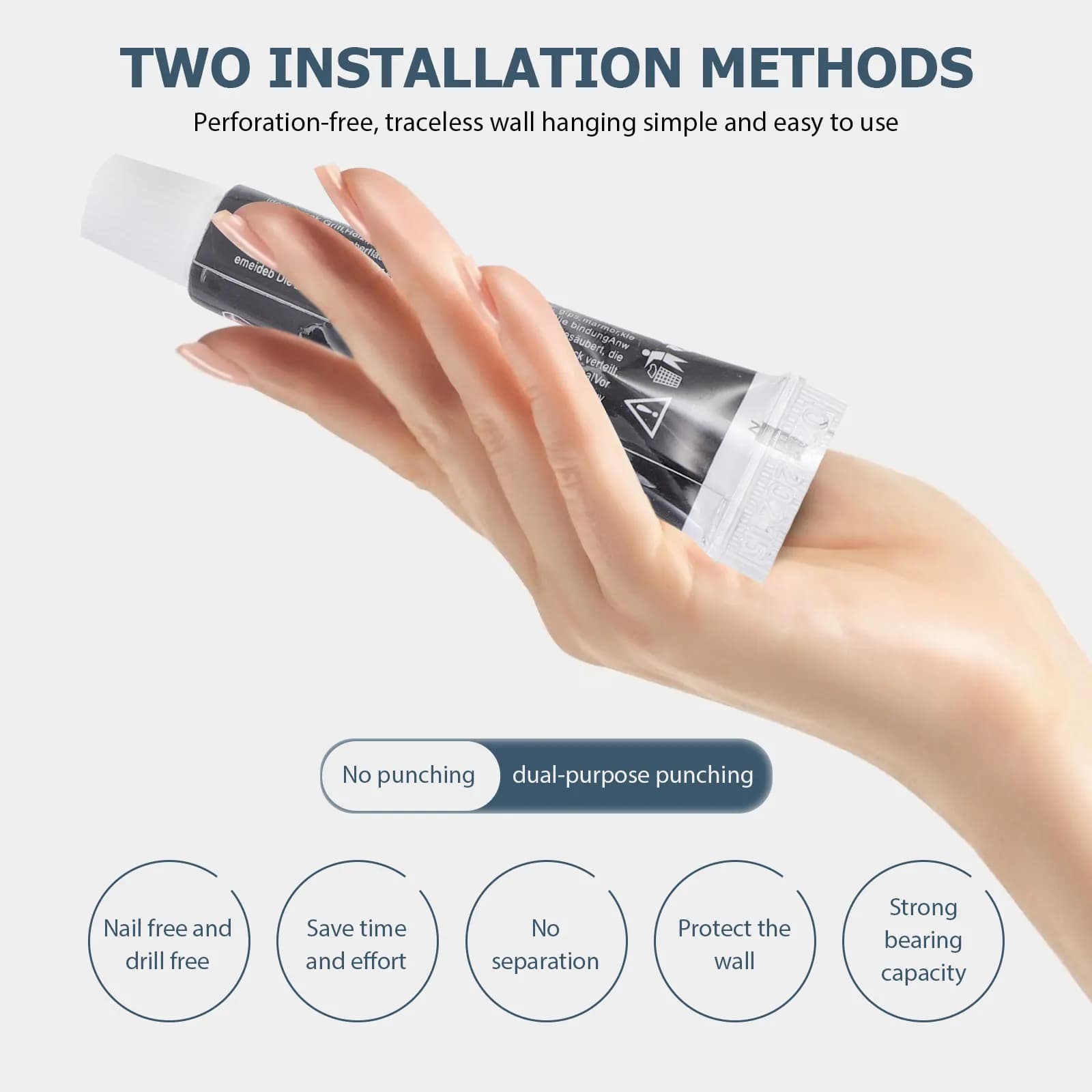 1 set di porta scopino da parete in alluminio con impugnatura ergonomica, strumento per la pulizia del bagno, per casa, hotel, ufficio