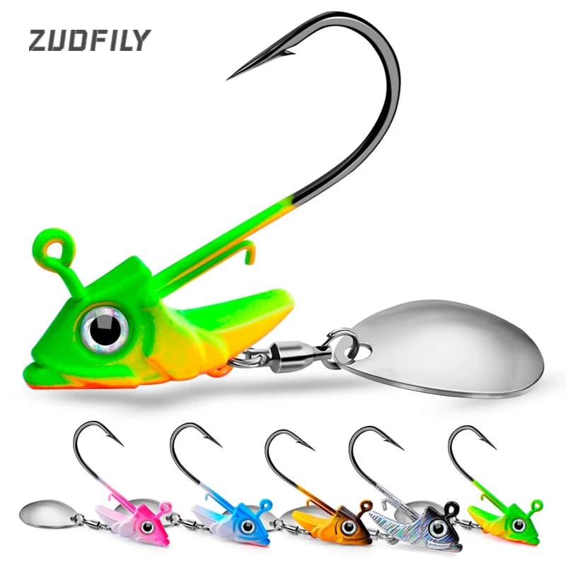 7g 10g 15g Lead Head Jig Hook Anti Weed Soft Lure Fishing Hook Weighted Jig for Freshwater Saltwater Fishing Tackle Accessories