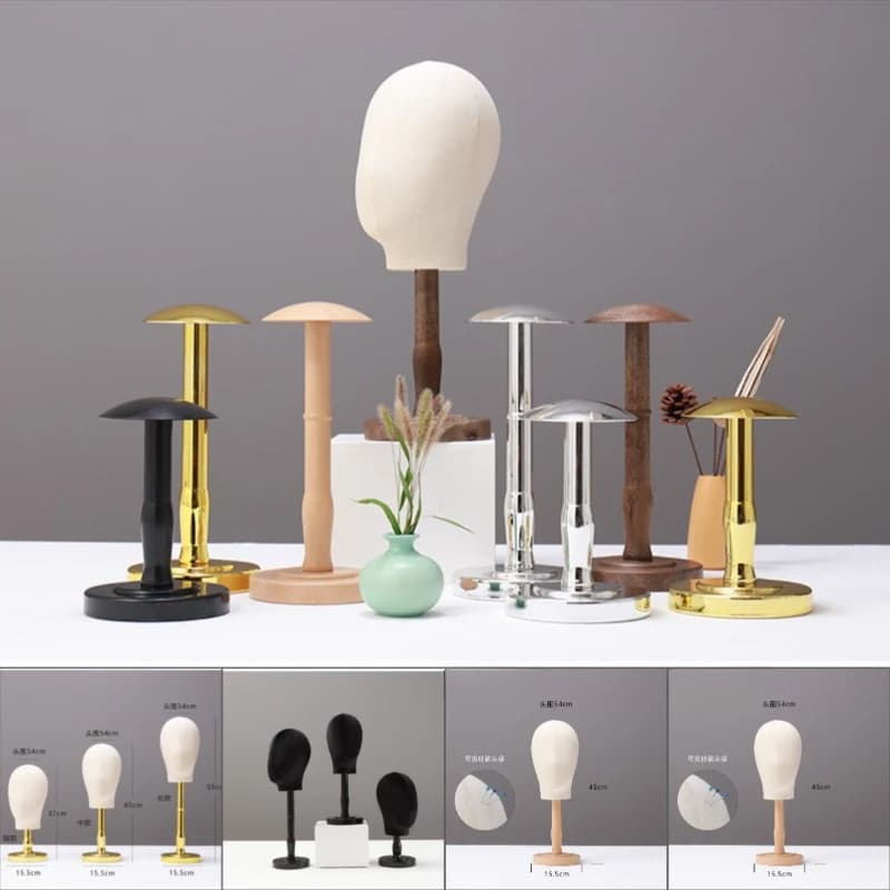 Adjustable Hat Stand Mannequin Head Wig Display Holder Cap Rack for Retail Shop Window Boutique Salon Storage Organizer