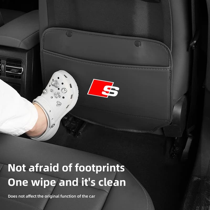 Seggiolino auto Anti-Calcio Pad Copertura Della Protezione Posteriore In Pelle Per Audi S3 S4 RS6 RS7 S5 S6 S7 S8 RS5 RSQ3 RSQ8 RS3 RS4 A3 A4 A6 A5 Q5 A1 Q