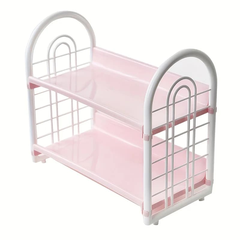 Multifunctional plastic table organizer shelf for cosmetics, bedroom and sleeping accessories