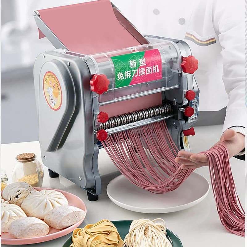 spaghetti elettrici Pasta Maker rullo pressa in acciaio inossidabile Spessore regolabile Impastatrice commerciale per gnocchi di pasta