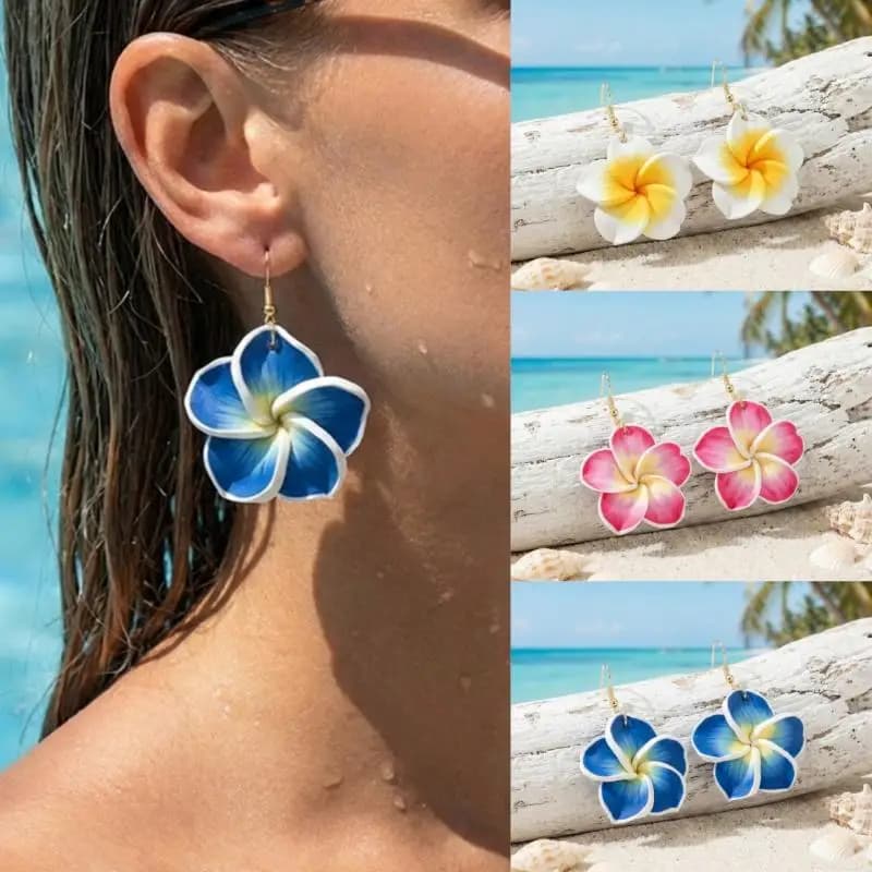 Orecchini Pendenti Stile Boho con Fiori per Donne, in Resina Colorata e Argilla Morbida, Fatti a Mano, per Regali e Outfit Quotidiani