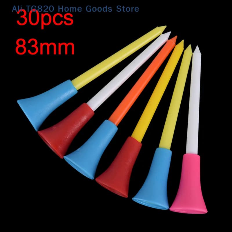 [TG820] Set di 30 Tee da Golf in Plastica Multicolore 83mm con Cuscinetto in Gomma Resistente