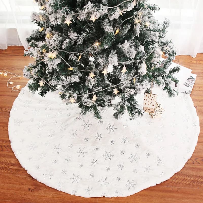 Fashion Christmas Tree Skirt Mat Under The Decorations For Home Snowflake 78/90/122cm New Foot Carpet