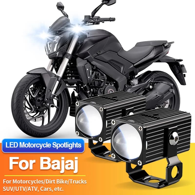 1/2PCS LED Motorcycles Headlight White Fog Light Spotlight ATV Off Road for Bajaj Pulsar 200 NS/200 NS FI/220 Neon/RE45/RE60