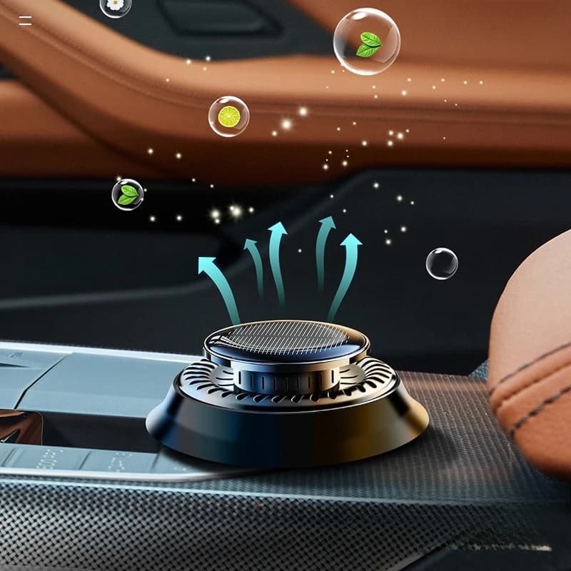 Solar Powered Car Aroma Diffuser Auto Rotating Car Perfume Ornament Solar Energy Vehicle Fragrance Decor