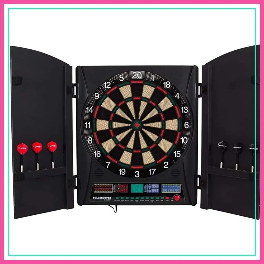 Set di Freccette Elettroniche con Punta Morbida e Tabellone Retroilluminato, 38 Giochi