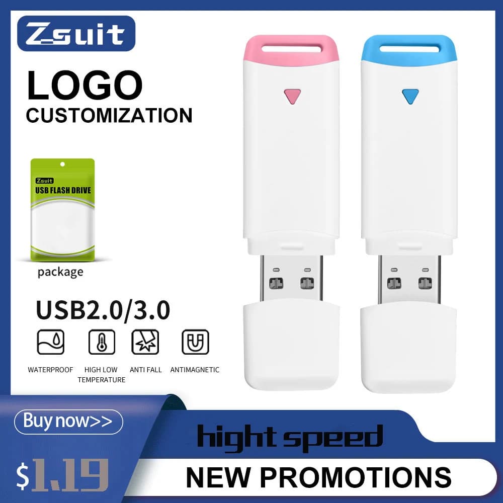 10 pz/1 pz Vendita Calda USB Flash Drive 4 GB 8 GB 32G PenDrive Memory Stick Impermeabile 64G di Stoccaggio Esterno Auto U-Drive Flash disco 3.0
