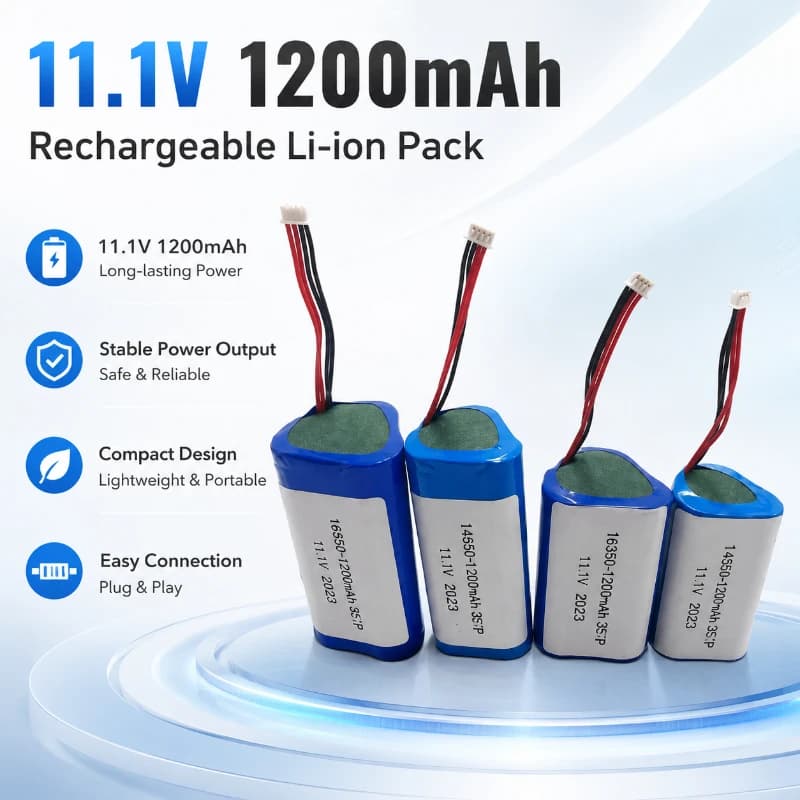 5pack 11.1V 1200mAh 16500 Li-ion Battery Pack Triangular Shape 3S1P Rechargeable Battery for Massage Gun Massager