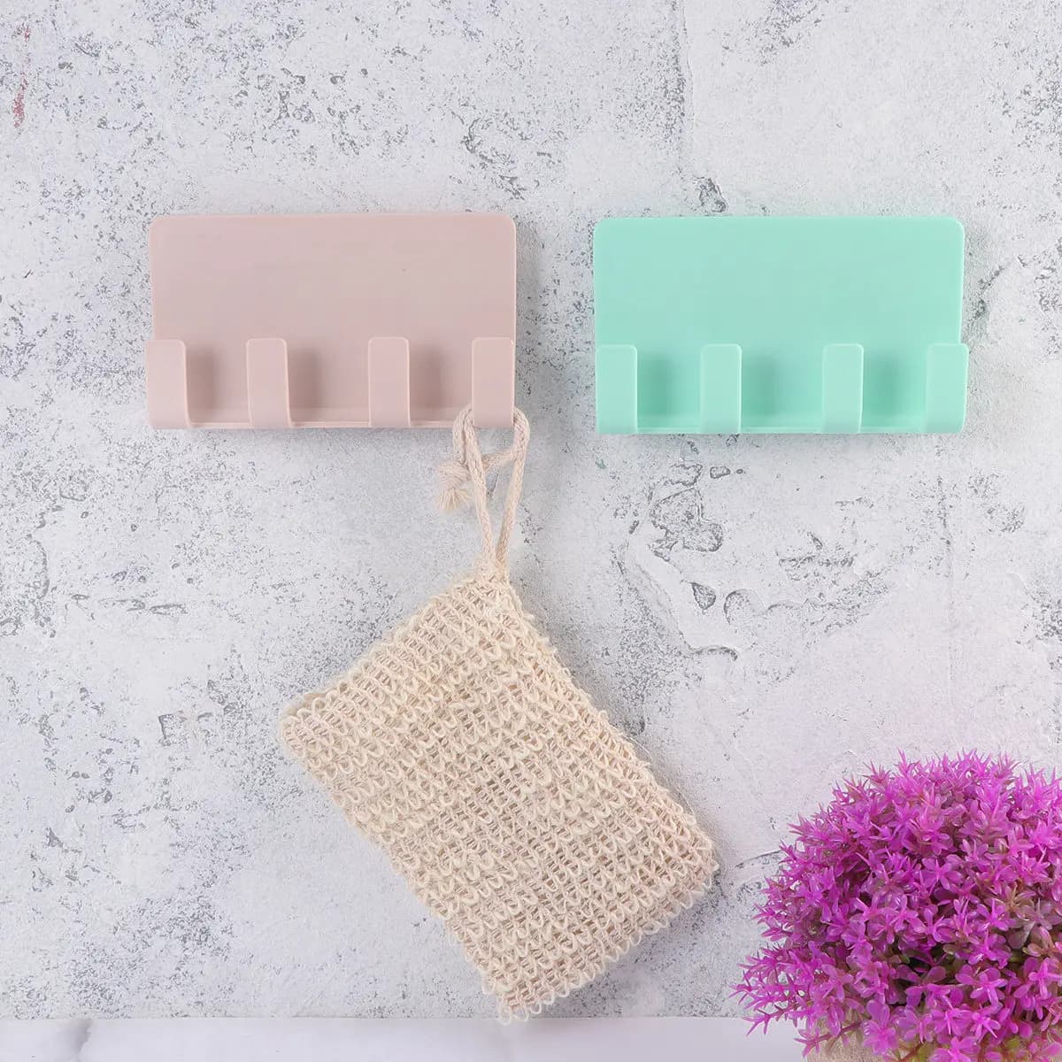 2pcs Phone Charging Holder Wall Mount Adhesive Storage Rack For Bedroom Kitchen Office Durable Mobile Phone Stand No Drill