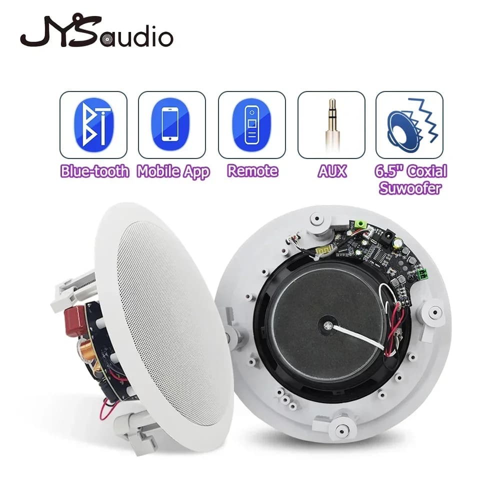 6.5 inch Bluetooth Coxial Ceiling Speaker 2*30W HiFi Stereo Loudspeaker Home Theater Horn Built-in Class D Audio Amplifier gifts