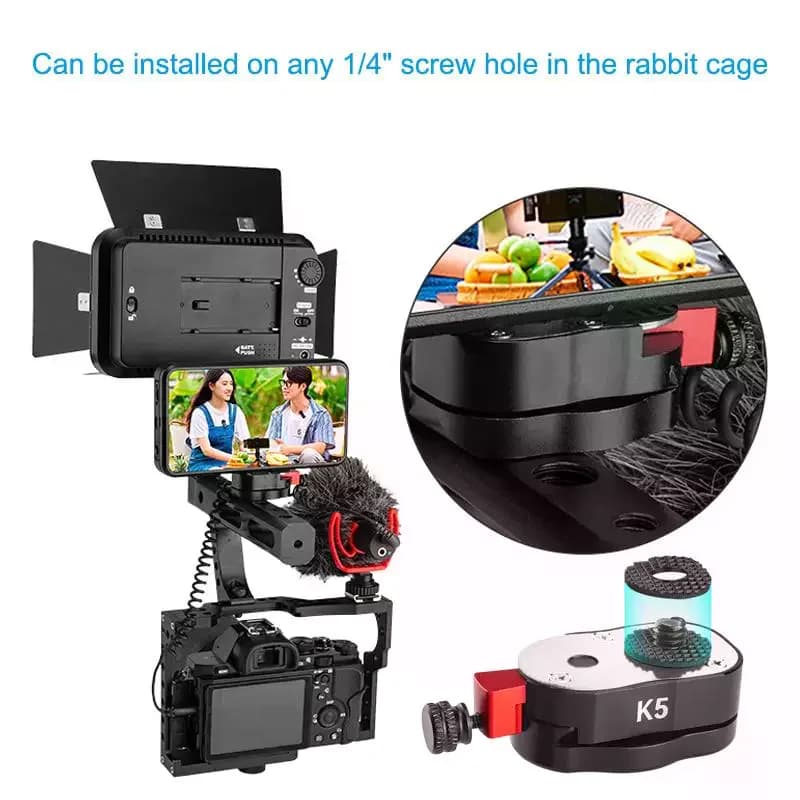 Mini Quick Release Plate Camera Cage Mount Adapter With 1/4 Screw For Cameras Video Monitor Magic Arm Flash Bracket