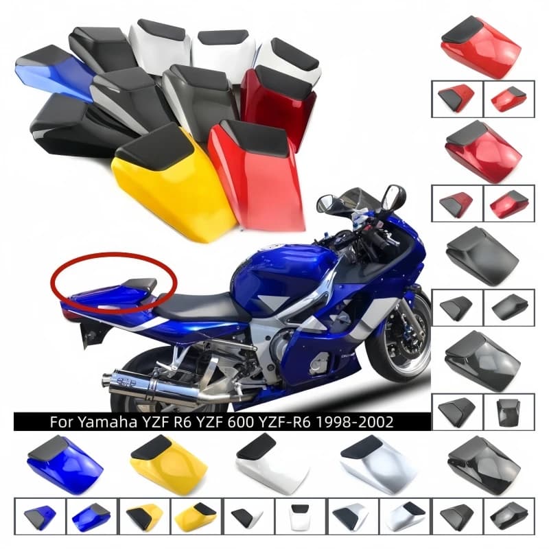 Motorcycle Rear Hump Rear Tail Cover Single Seat Cover Passenger Seat Fairing For Yamaha YZF R6 YZF 600 YZF-R6 1998-2002