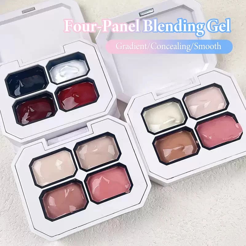 Palette di Gel per Pittura Nude in 4 Colori, Gel per Disegno, Smalto UV per Unghie Francesi, Strumento per Manicure Olografica e Nail Art