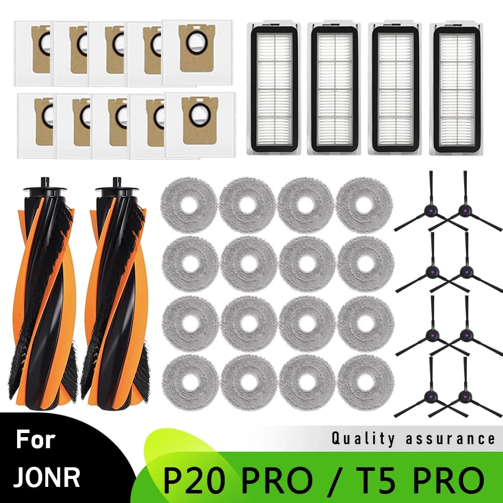 Spazzola laterale principale Filtro HEPA Panni per mop Sacchetti per la polvere Accessori per JONR P20 PRO Per JONR T5 Pro Robot Aspirapolvere di consumo