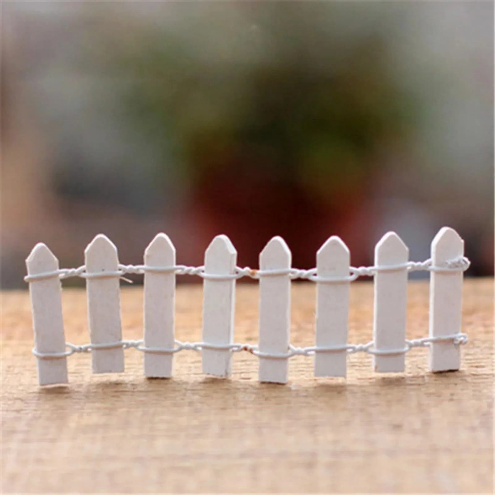 Long Miniature Fairy Garden Fence Wood Picket Ornament for Dollhouse Home Garden Plant Pot Christmas Tree Decorations