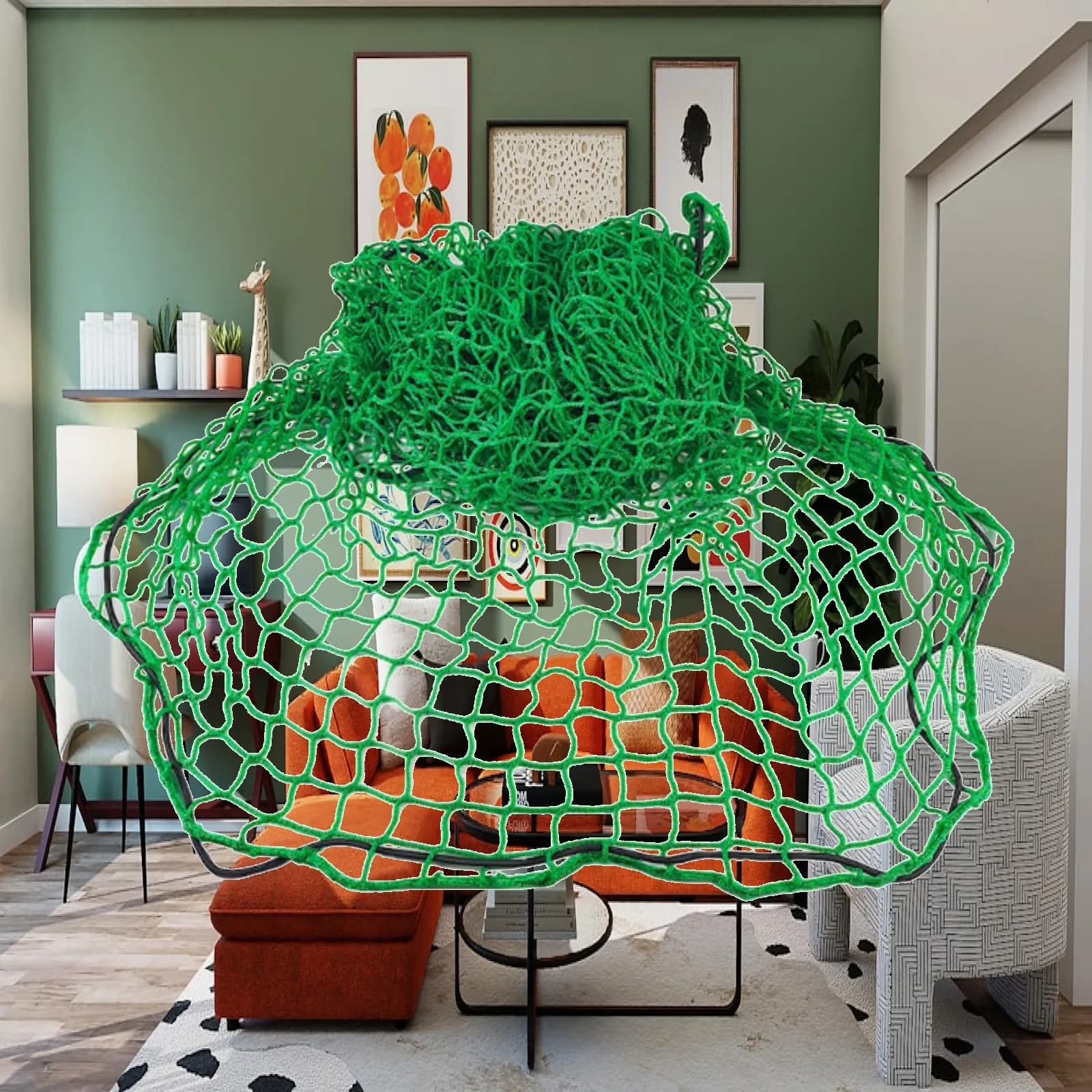 Universal Cargo Net 1.8x2.2 M Green Trip Luggage Sturdy Camping High Performance Universal Truck Bed Accessories Luggage Net