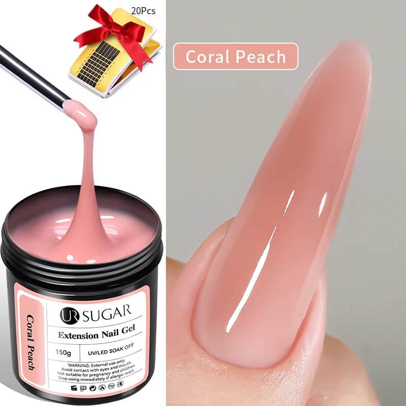 UR SUGAR Gel Duro 150g con Formine per Unghie, Gel UV per Estensione Rapida, Gel Costruttore a Lunga Durata per Manicure e Design Unghie