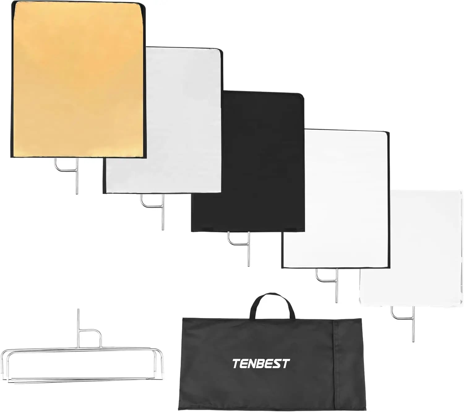Photo Reflector Kit Foldable 30x35 Inches, 4-in-1 diffuser Silver Black White with Translucent Panel