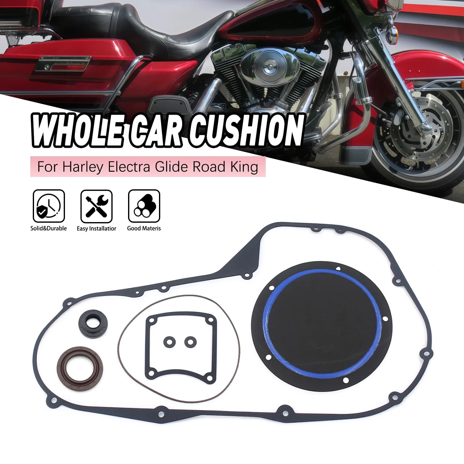 Kit guarnizioni coperchio frizione primario per moto Harley FLH/T Twin Cam Bagger Touring, modelli Street Glide, Electra Road Glide, King