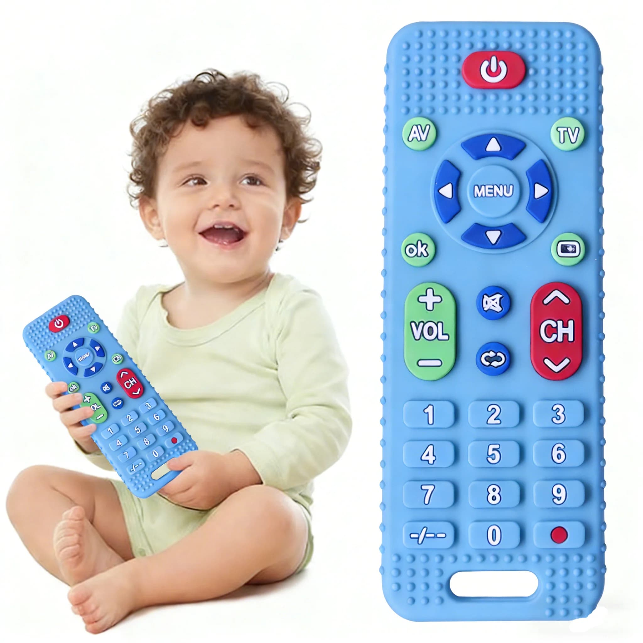 Massaggiagengive per bambini in silicone, giocattolo sensoriale educativo precoce lenitivo, massaggiagengive a forma di telecomando per lo sviluppo