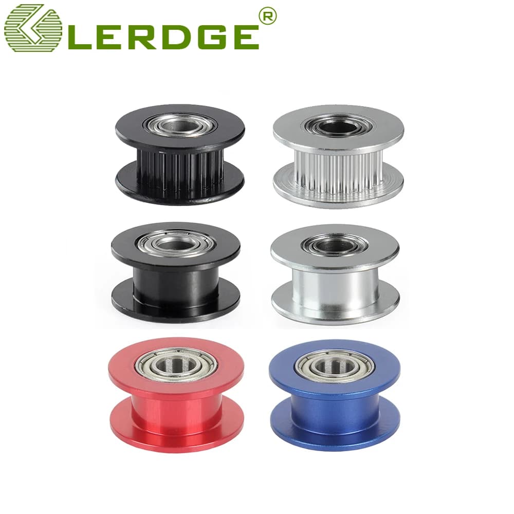 LERDGE puleggia folle 20 denti cinghia dentata larghezza 6mm diametro foro 5mm con denti 20 T ruota sincrona accessori stampante 3D