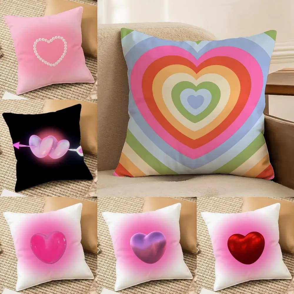 love aesthetic Pillow Case Silky elegant Comfort Sofa Bed Invisible zipper