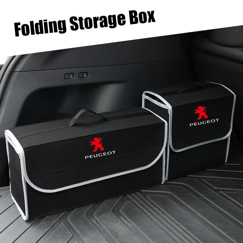 Scatola portaoggetti pieghevole in feltro per auto, organizer per bagagliaio di grande capacità per Peugeot 207 107 208 2008 3008 308 408, accessori tappo valvola
