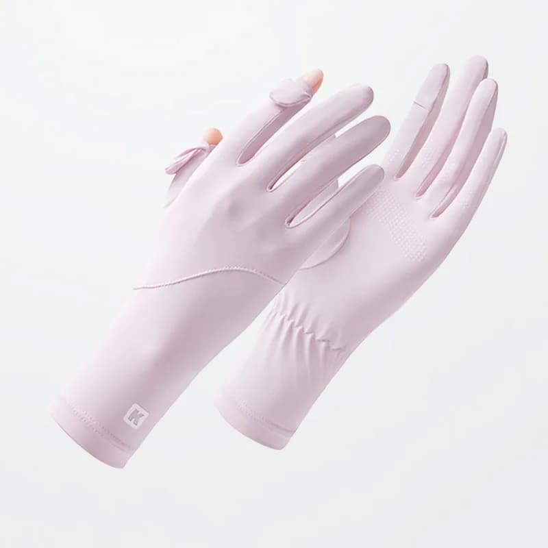 Women's UV-protective Sun Gloves Anti-slip and Breathable Ice Silk Gloves Cycling UPF 50 Lightweight and Extended-length