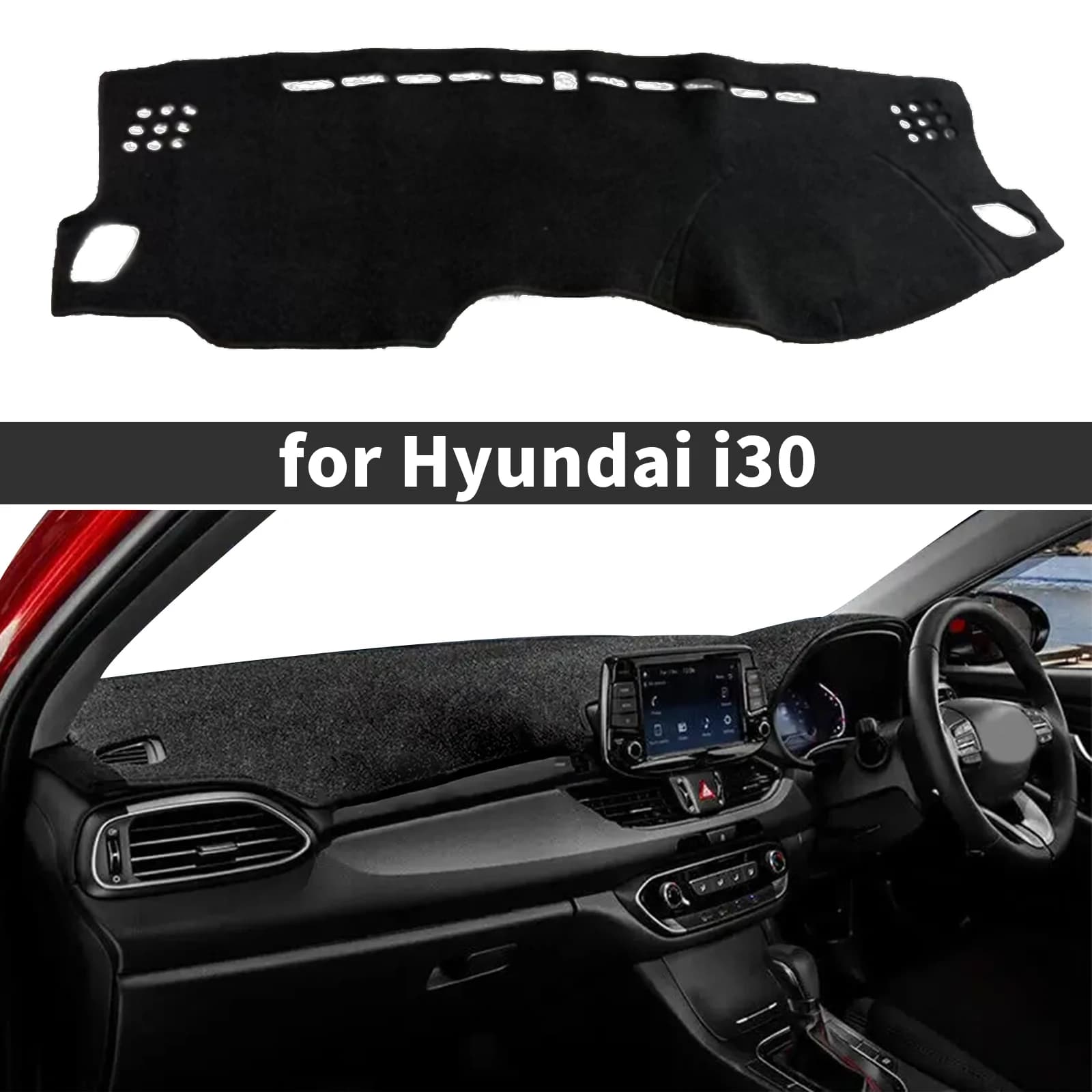 Misura per Hyundai i30 2017 - 2023 N-line Auto Dash Zerbino DashMat Parasole Cruscotto Copertura Pad Tappeto Protettivo Accessori