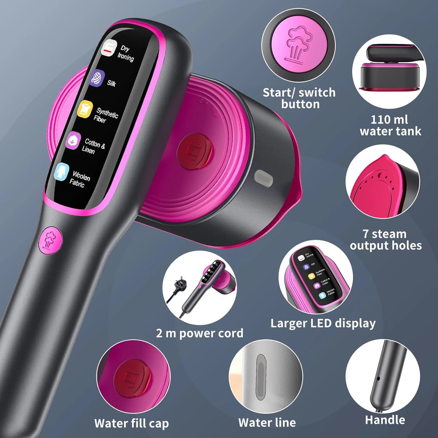 New Model Professional Handheld Garment Steamer 1200W Fast Heating Portable Clothes Fabric Steamer Iron for Home Portable Iron
