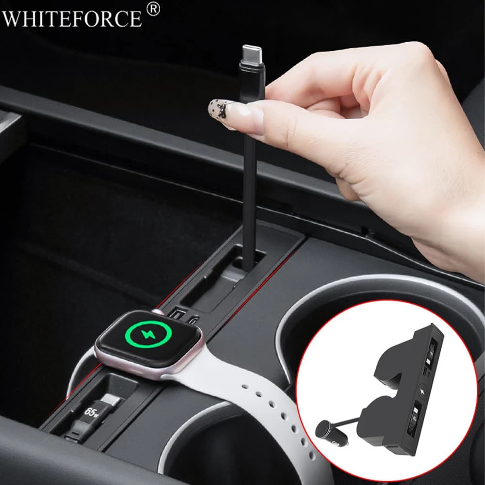 For Tesla Model Y Juniper 2025 Quick Charger USB Shunt HUB Docking Station Intelligent Model 3 Splitter powered sunk by Highland