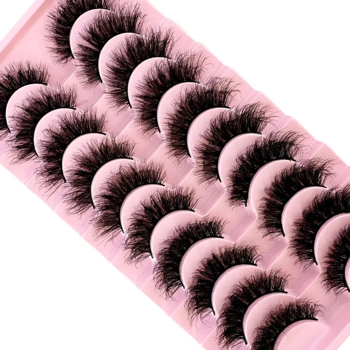 10 paia 8D ciglia di visone visone naturale ciglia finte volume drammatico estensione ciglia finte finte cils strumento di trucco all'ingrosso