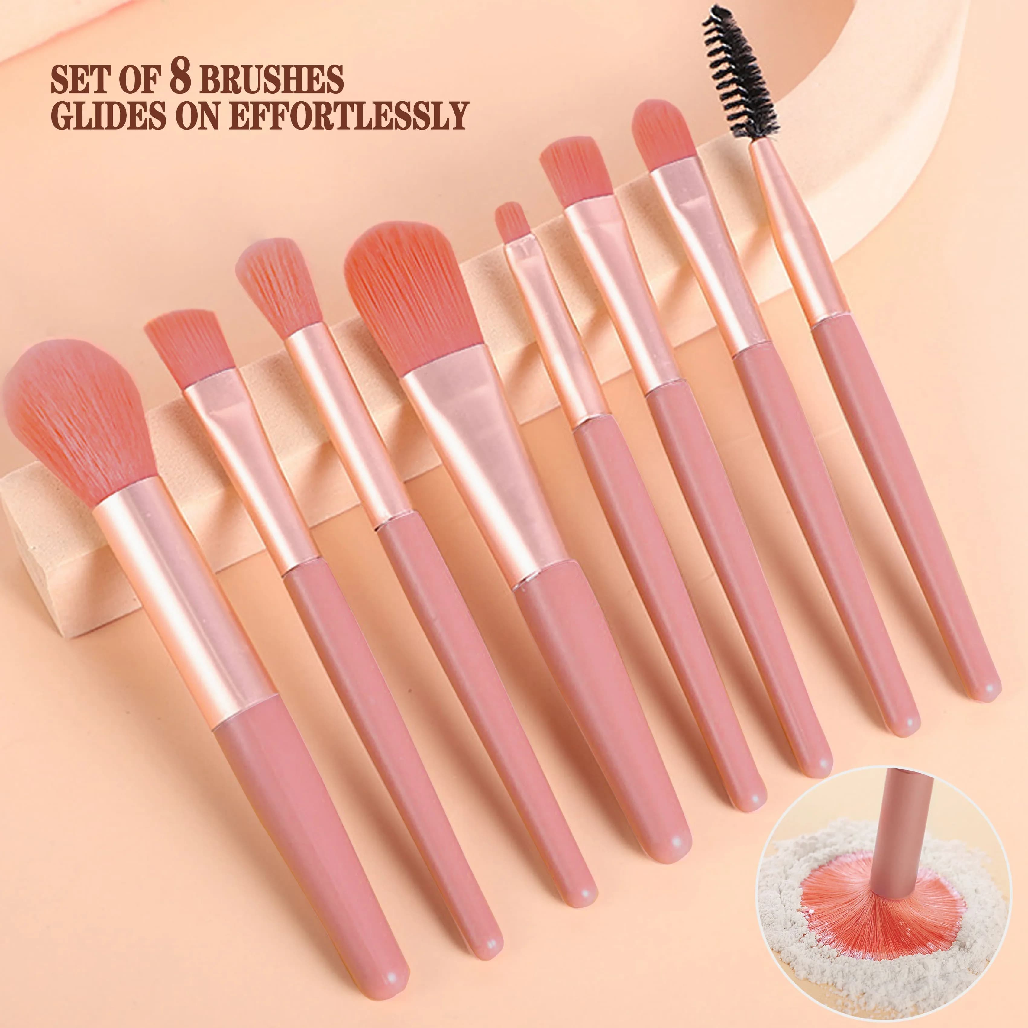 Set of makeup brushes, portable, for soft hair, loose powder, concealer, umbrella, fard, foundation, complete beauty tools