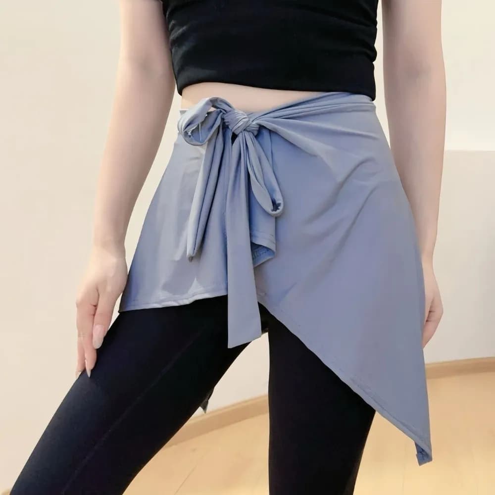 Gonna Yoga Multifunzionale con Laccetti, Tinta Unita, Design Asimmetrico, Sciarpa in Seta Ghiaccio Portatile Anti-Esposizione