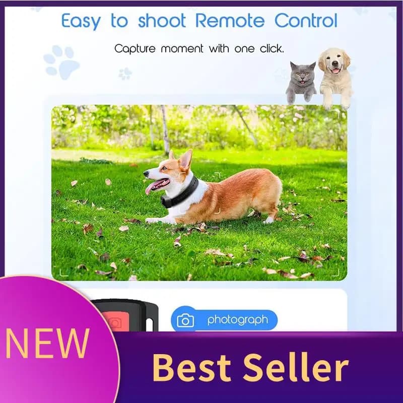 M07K-4K 30Hz Collar camera for pets, mini action camera for animals Vlog for video recordings Dog collar camera