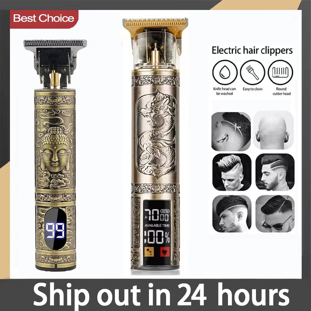 2025 T9 Hair Clipper for Men USB Fast Charging Cordless Electric Trimmer with LCD Display Beard And Body Hair Trimming Kit