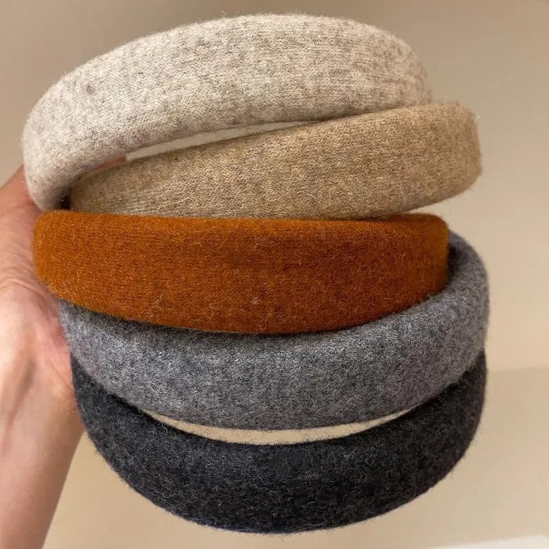 Fascia per capelli in maglia di lana Fasce per capelli Donna Ragazza Spugna imbottita Semplice Cerchietto per capelli Fascia per capelli con castone Accessori per capelli Moda autunno inverno