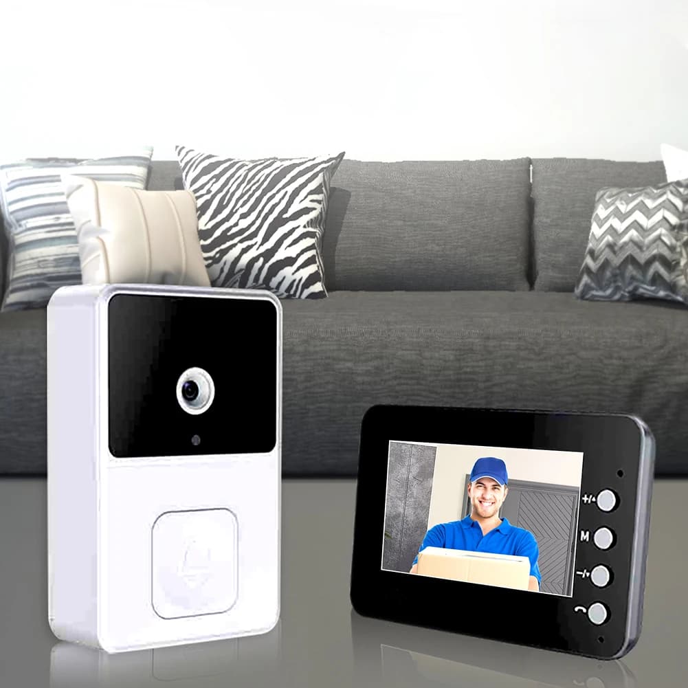 Videocitofono Wireless con Schermo IPS da 4,3 Pollici, Audio Bidirezionale, Wi-Fi 2.4G, Visione Notturna a Infrarossi