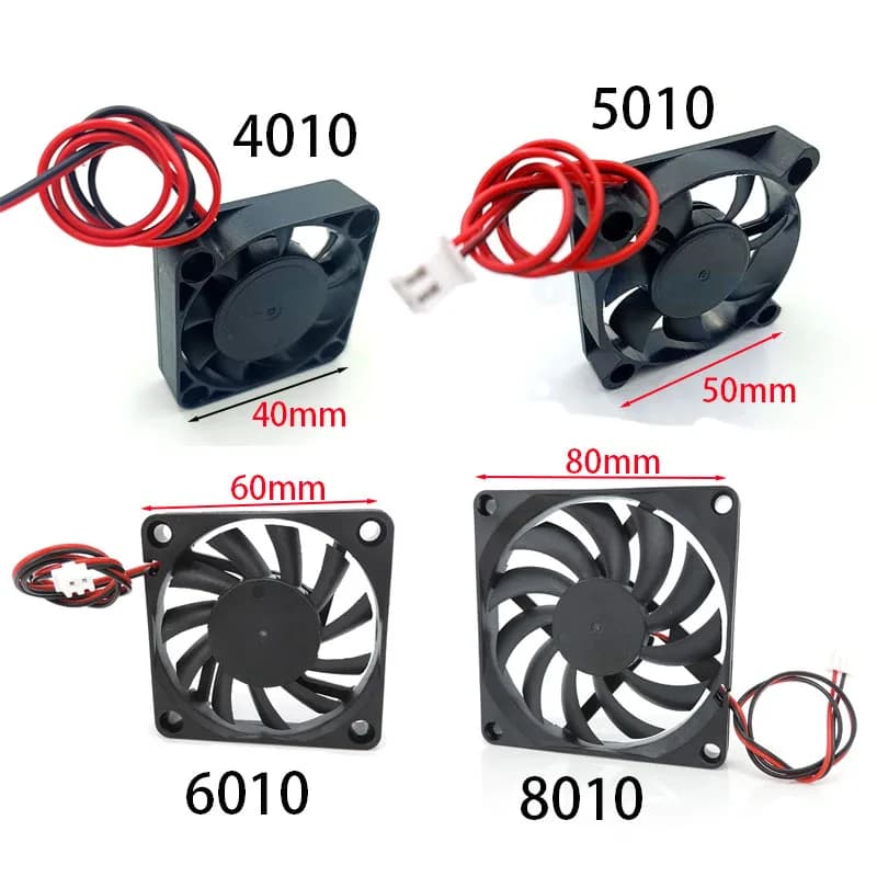 5V 12V 24V Ventola di raffreddamento 4010 5010 6010 8010 Ventola di raffreddamento Parti della stampante 3D Ventola di raffreddamento della CPU del computer Ventola dell'estrusore del radiatore
